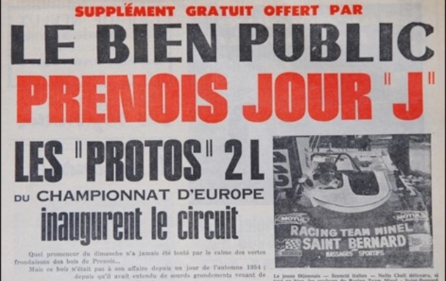 Photo historique montrant l'histoire du Circuit Dijon Prenois